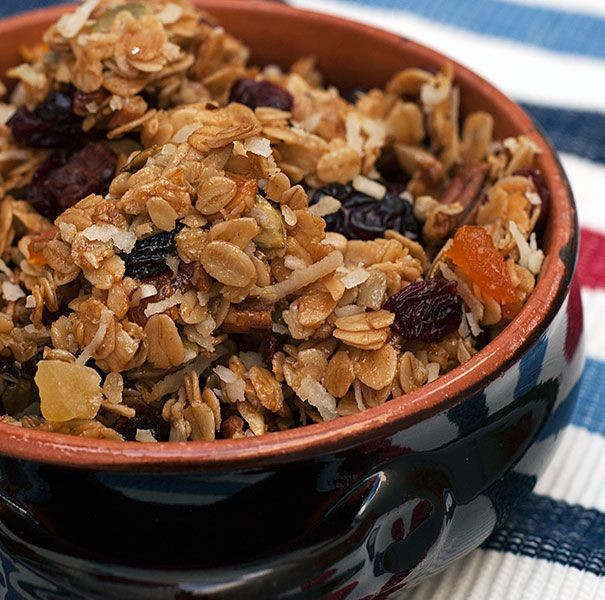 Oat Bran Granola with Nuts and Dried Fruits