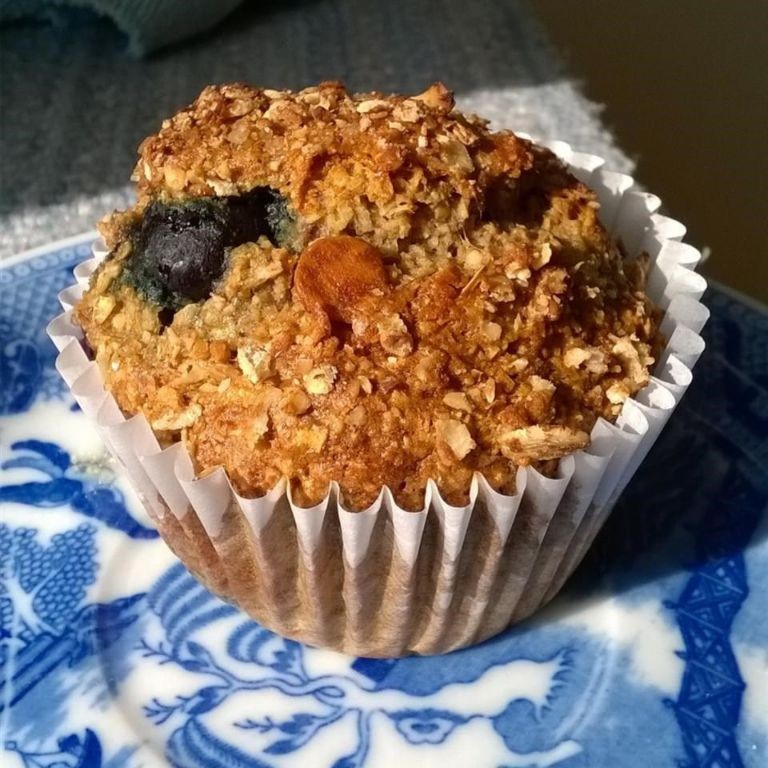 Oat Bran Muffins with Blueberries