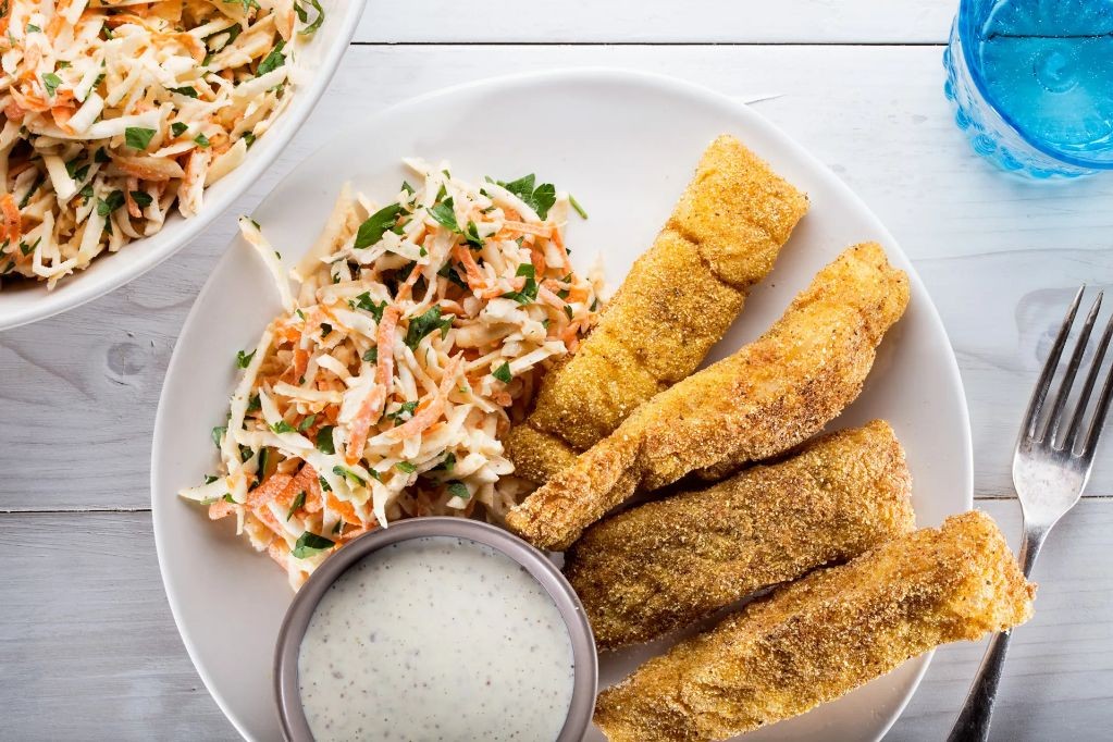 Old Bay Seasoned Fried Flounder Strips