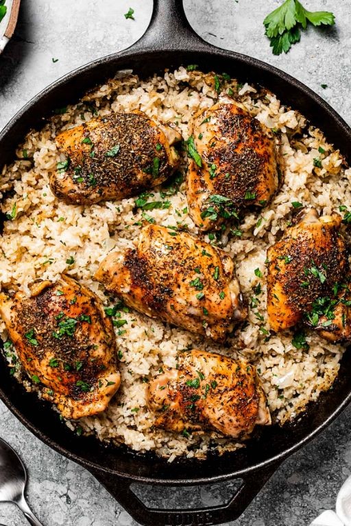One-Pan Garlic Butter Chicken and Rice
