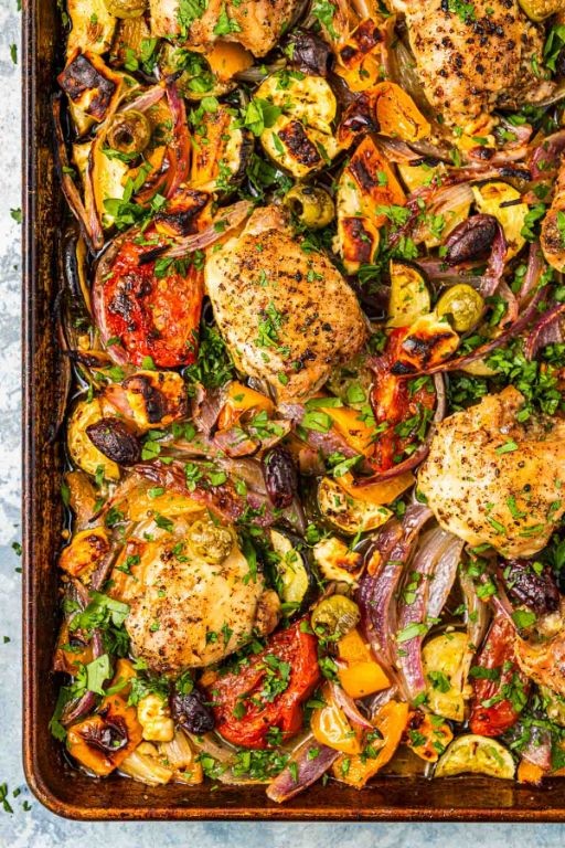 One-Pan Mediterranean Chicken and Vegetables