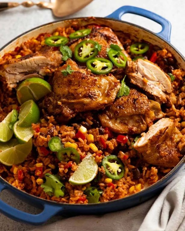 One-Pan Mexican Chicken Thighs with Rice