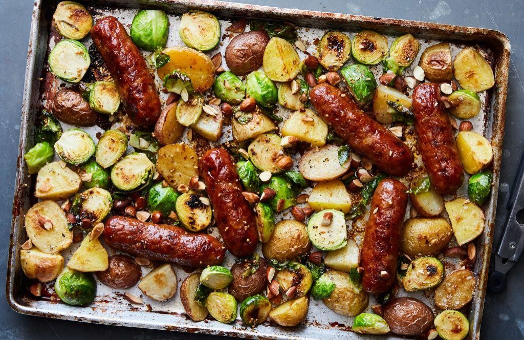 One-Pan Sausage and Brussels Sprouts Bake