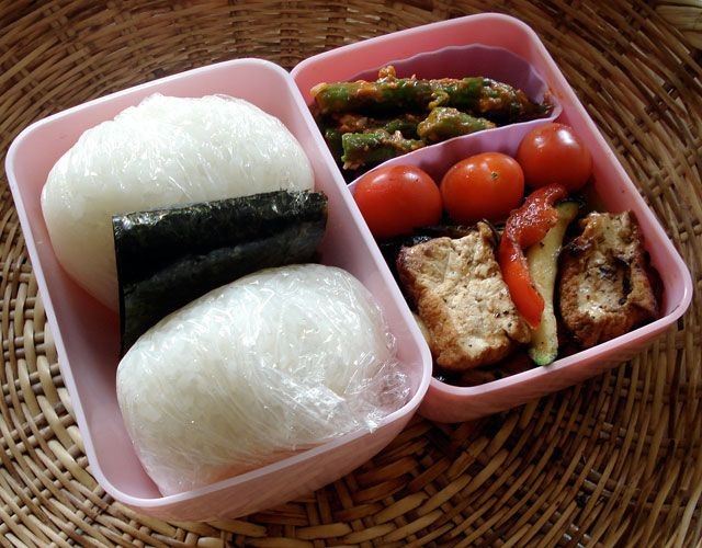 Onigiri and Pickled Vegetables Bento