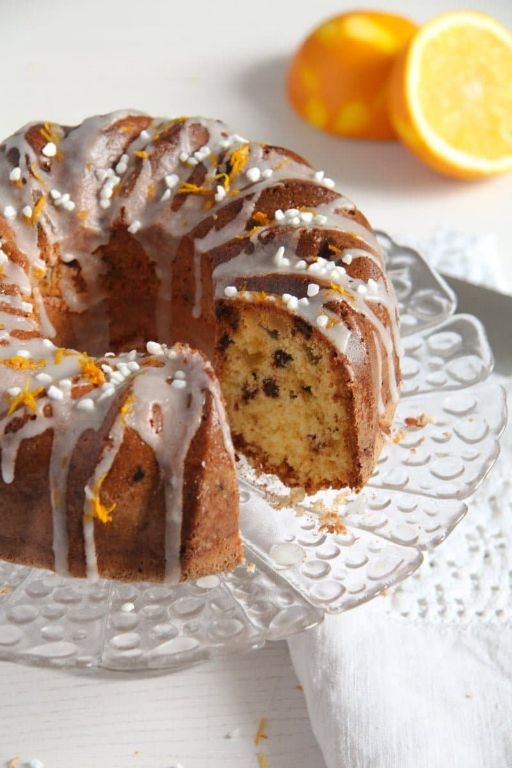 Orange Glazed Raisin Bundt Cake