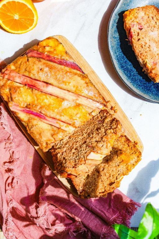Orange Glazed Rhubarb Bread