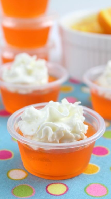 Orange creamsicle jello cups