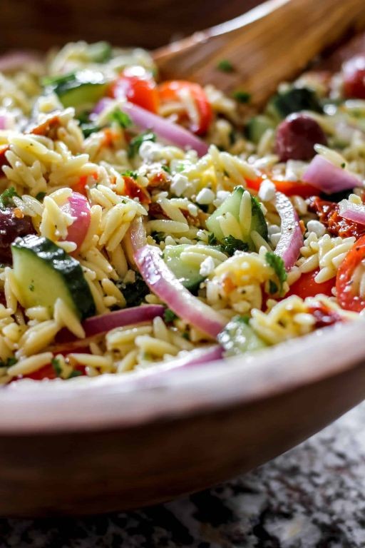Orzo Salad with Sun-Dried Tomatoes and Feta