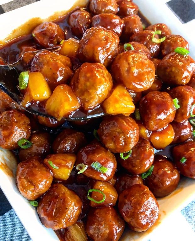 Oven-Baked BBQ Meatballs with Pineapple Glaze