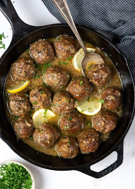 Oven-Baked Meatballs with Garlic Herb Butter