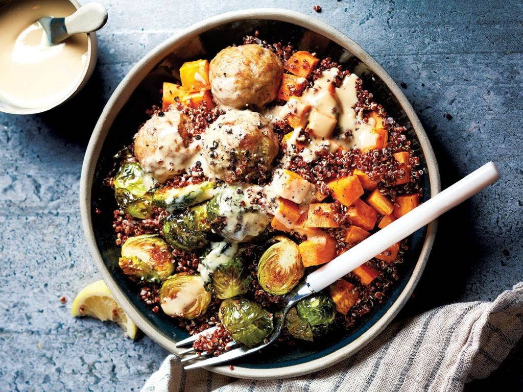 Oven-Baked Meatballs with Roasted Vegetables