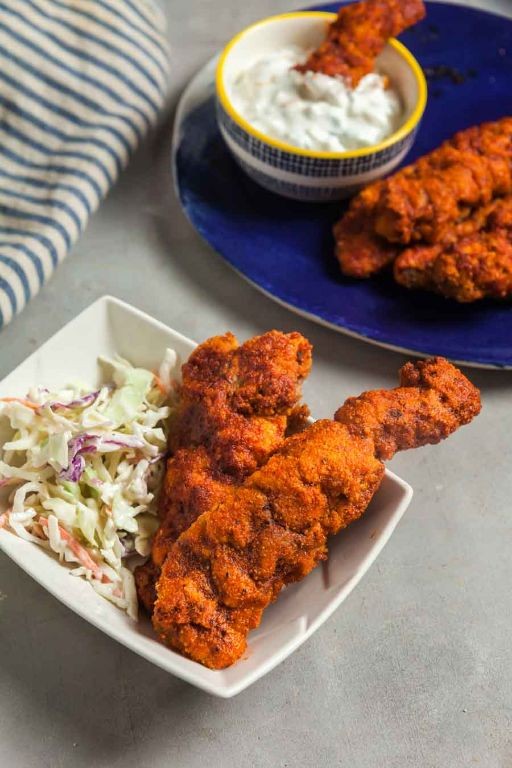 Oven-Fried Round Steak Strips with Spicy Dip