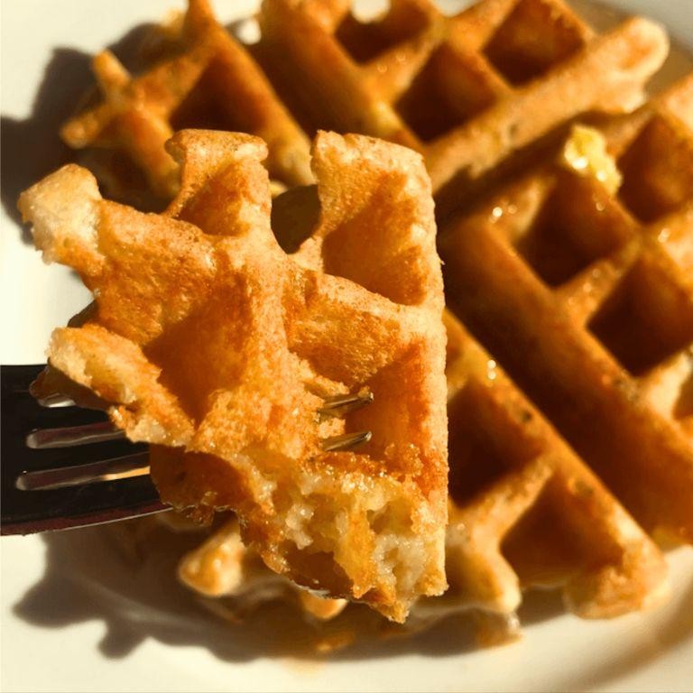 Overnight Sourdough Discard Waffles