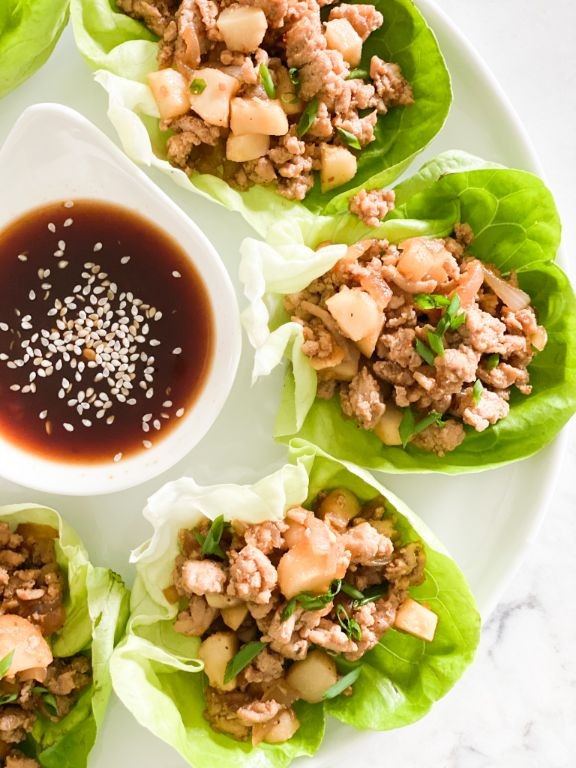 Oyster Sauce Lettuce Wraps with Minced Chicken