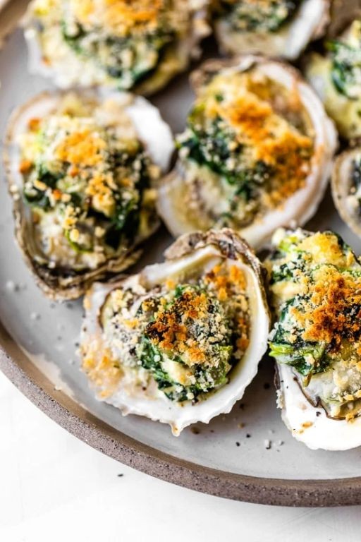 Oysters Rockefeller with Spinach and Breadcrumbs