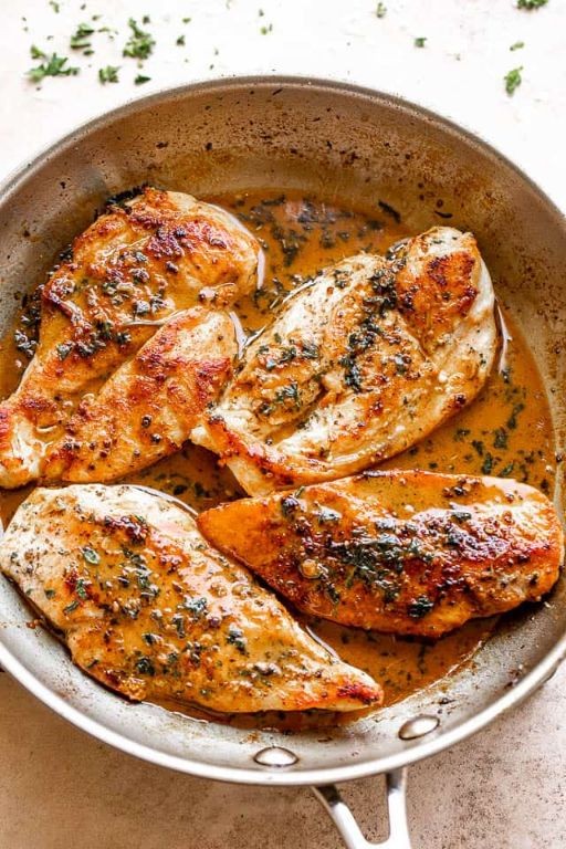 Pan Fried Chicken with Garlic Butter