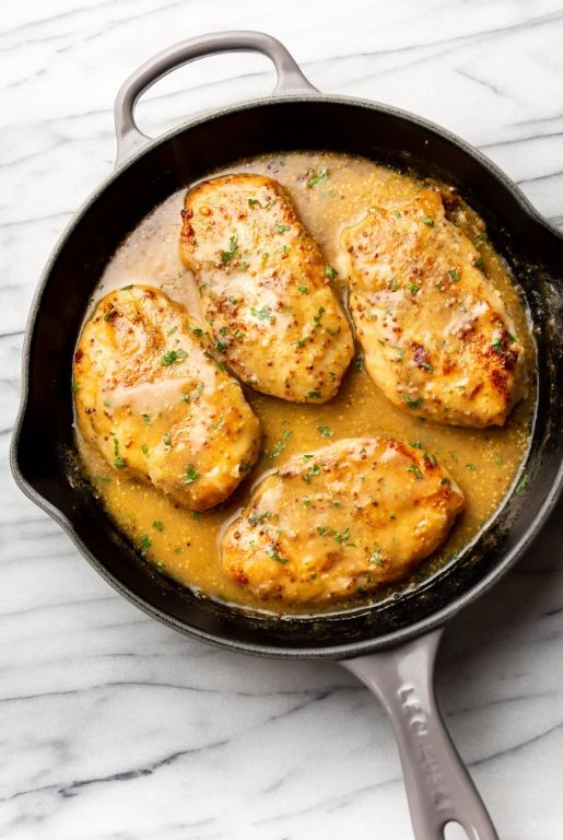 Pan Fried Chicken with Honey Mustard