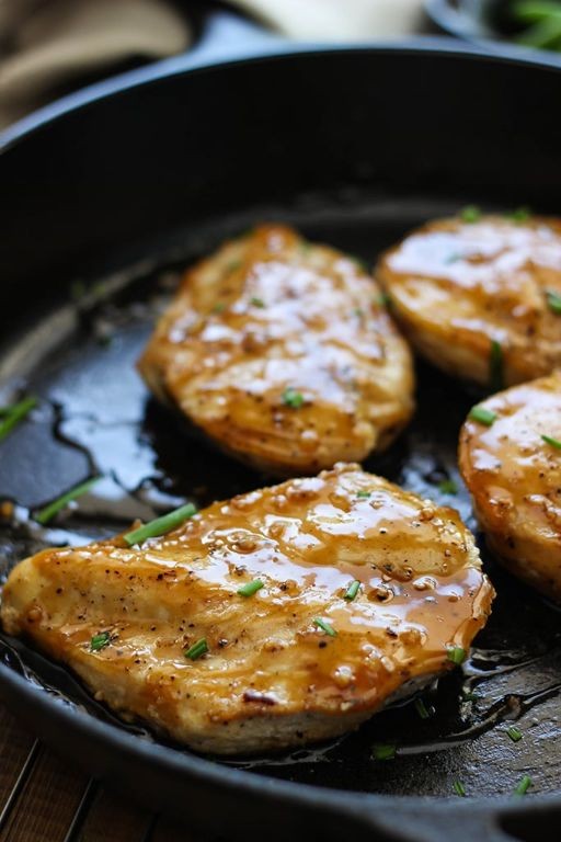 Pan Fried Chicken with Maple Syrup Glaze