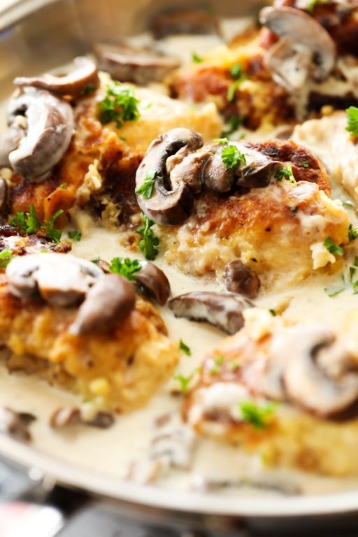 Pan Fried Chicken with Mushroom Sauce