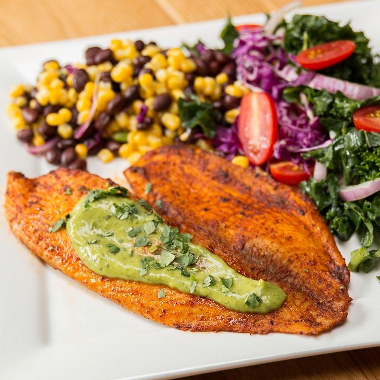 Pan Fried Tilapia with Avocado Cream