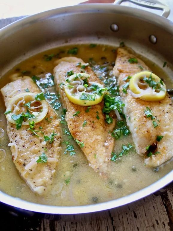 Pan Seared Tilapia with White Wine Sauce