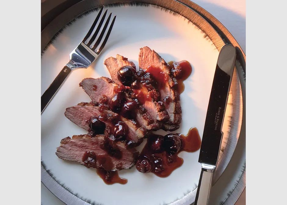 Pan-Fried Duck Breast with Cherry Sauce