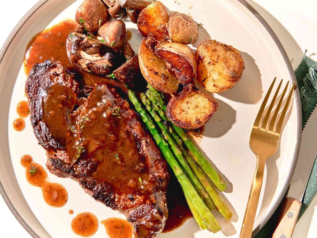 Pan-Seared Chuck Steak with Mushrooms