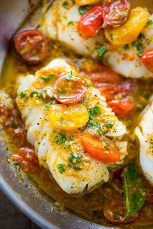 Pan-Seared Cod with Tomato and Basil Relish