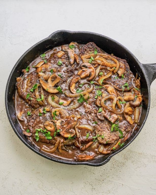 Pan-Seared Pork Cube Steak with Mushroom Gravy