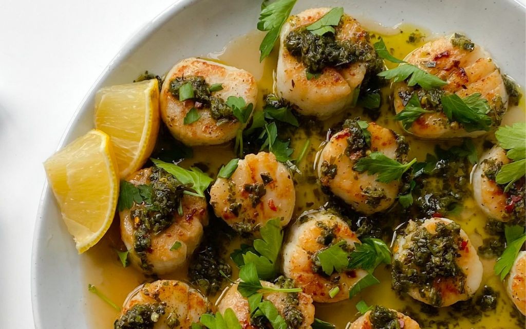 Pan-Seared Scallops with Chimichurri