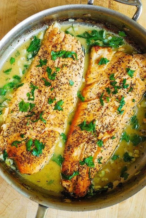 Pan-Seared Sea Trout with Lemon Butter Sauce