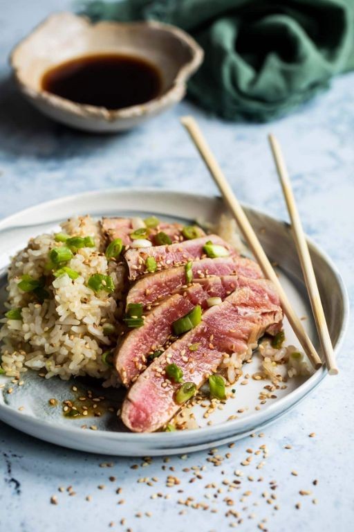 Pan-Seared Sesame Tuna Steak with Ponzu Sauce