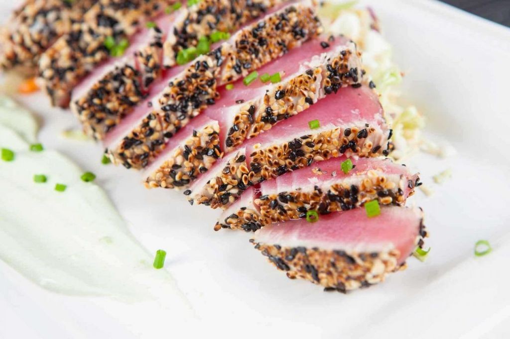 Pan-Seared Sesame Tuna Steak with Wasabi Mayo