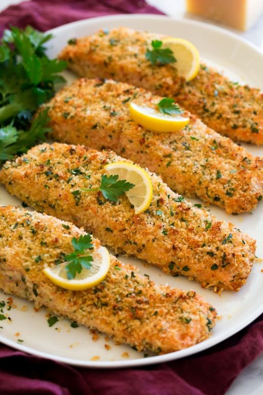 Panko-Crusted Crispy Salmon with Parmesan
