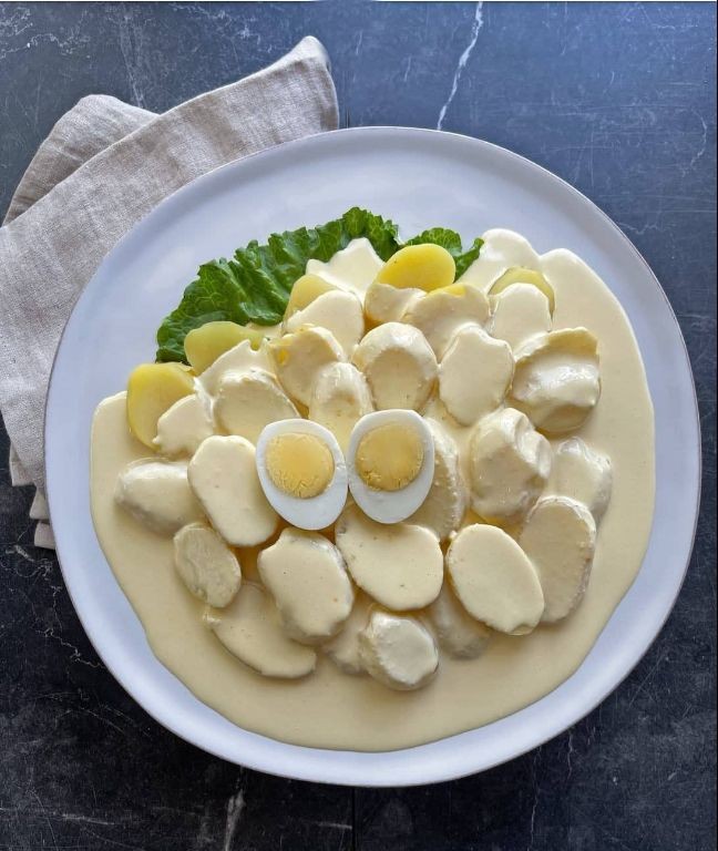 Papa a la Huancaina Casserole with Layers of Cheese