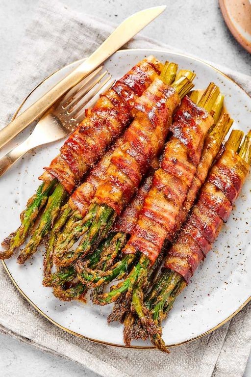 Parmesan Crusted Bacon Wrapped Asparagus