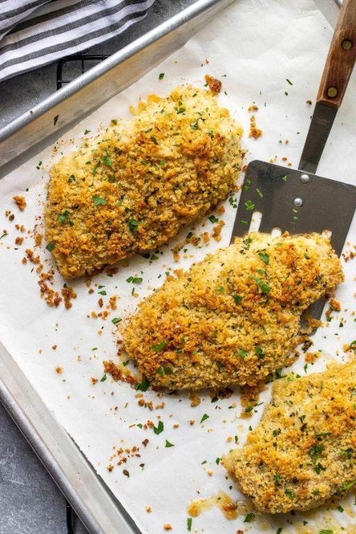 Parmesan Crusted Baked Bone-In Chicken Breast