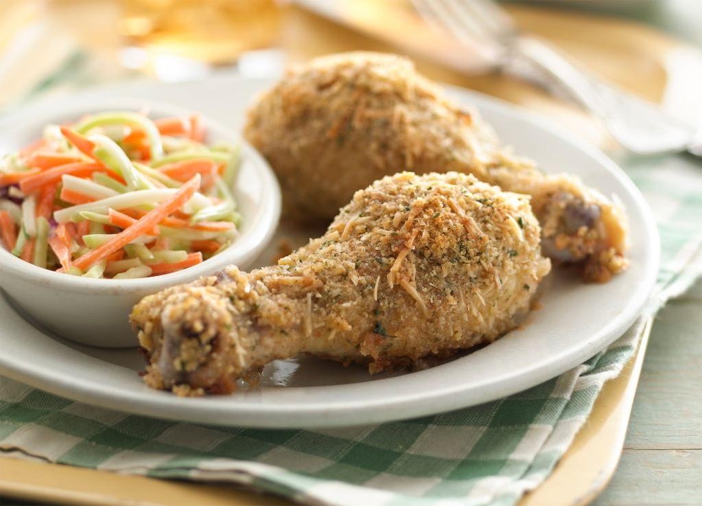 Parmesan Crusted Baked Chicken Legs