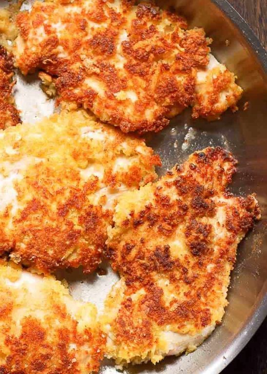 Parmesan Crusted Pan Fried Chicken