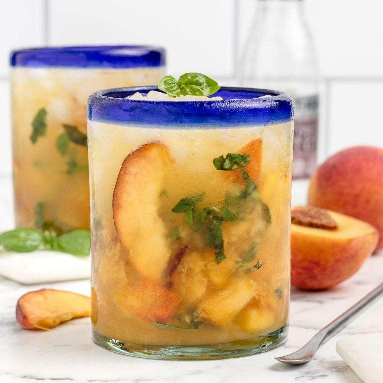 Peach Basil Sparkling Drink