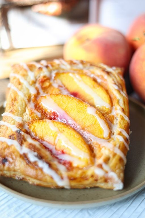Peach Danish with Honey Drizzle