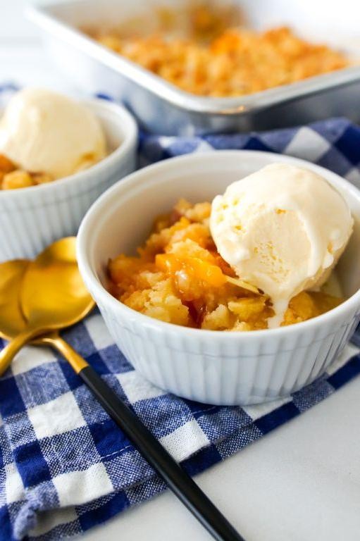 Peach Dump Cake with Almond Extract