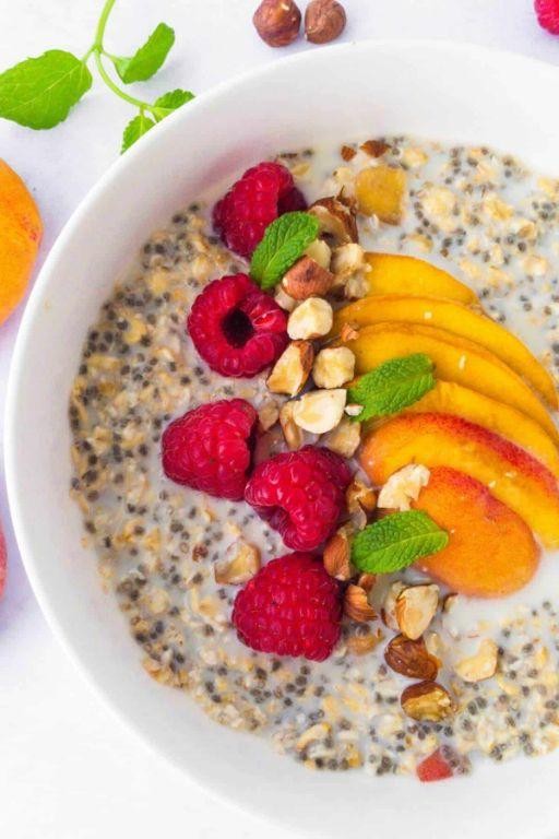 Peach Melba Chia Bowl