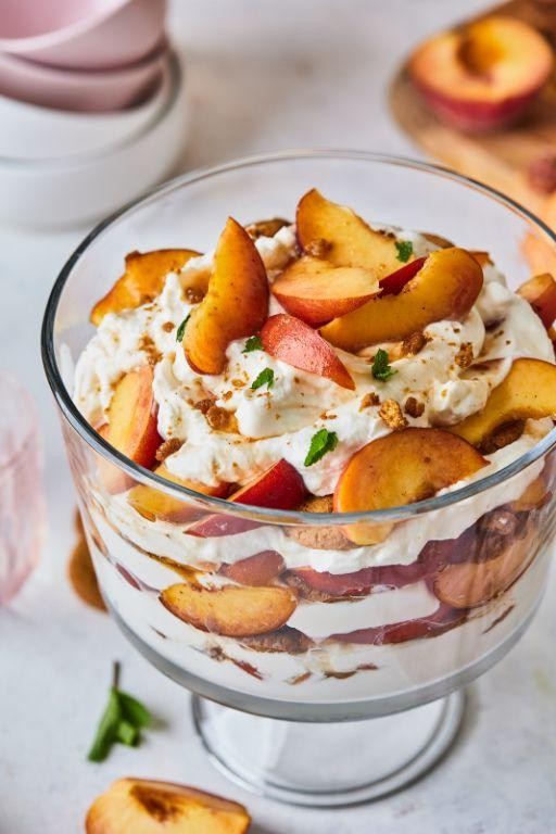 Peach Melba Parfait Icebox Cake