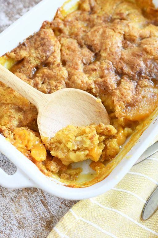 Peach Pie Dump Cake with Graham Cracker Crust