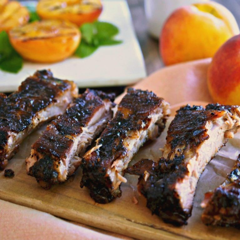 Peach Whiskey BBQ Ribs