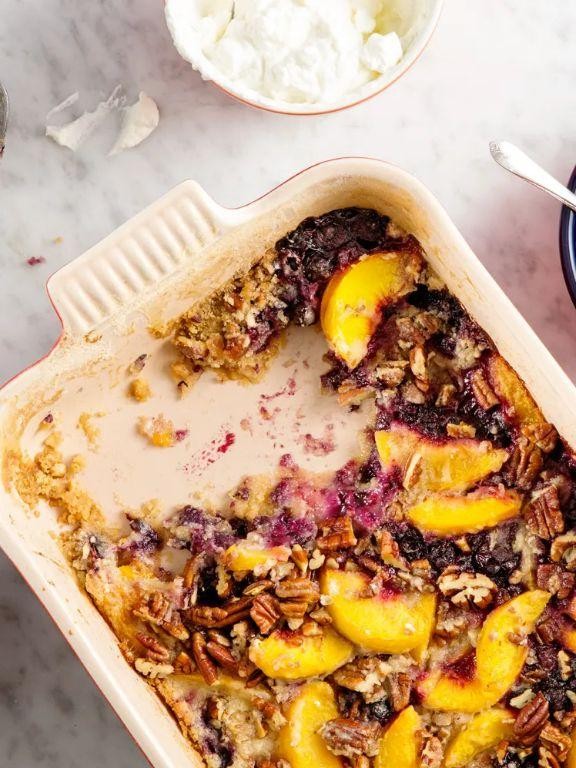 Peach and Blueberry Dump Cake