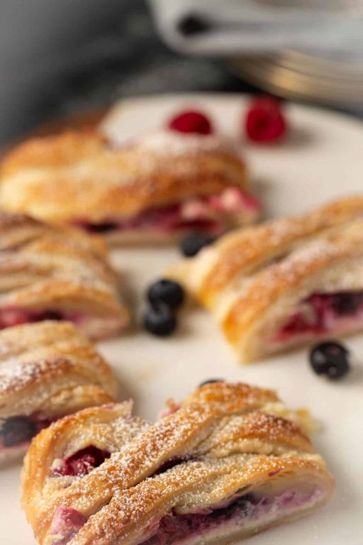 Peach and Blueberry Puff Pastry Braid