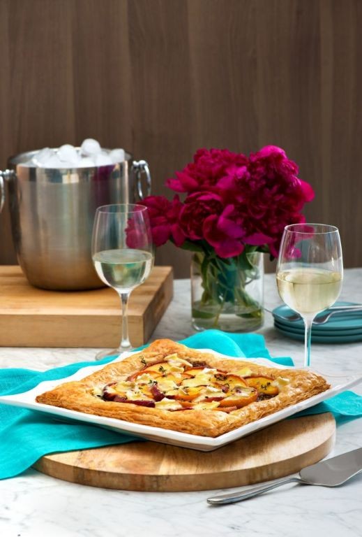 Peach and Caramelized Onion Tart