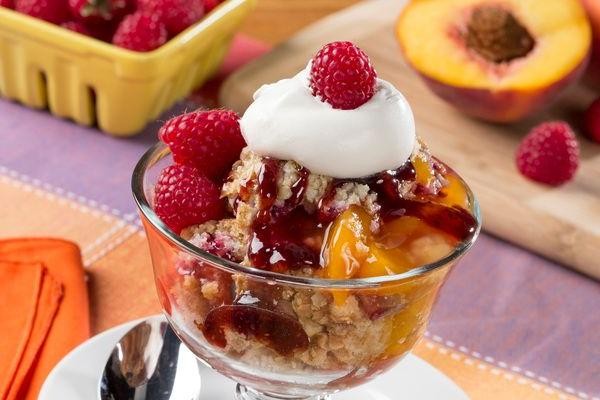 Peach and Raspberry Dump Cake